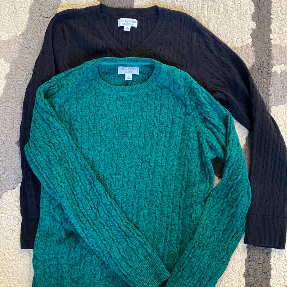 Kim Rogers 100% Cotton Sweater- 2 pack